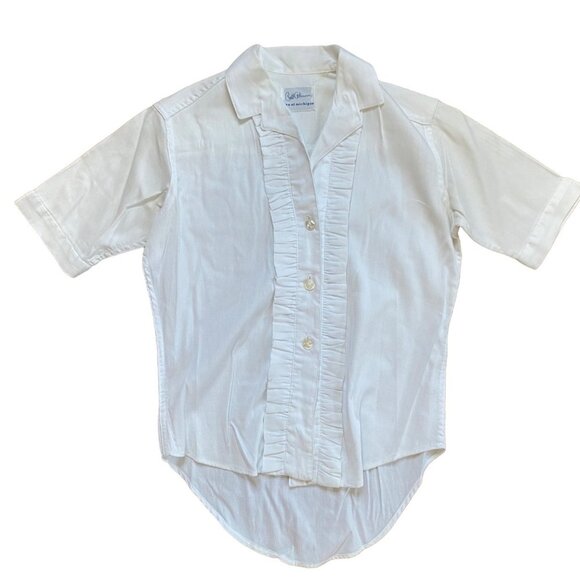 Vintage Bill Atkinson Glen of Michigan Blouse Womens Size Small Tuxedo Button Up - Picture 3 of 12